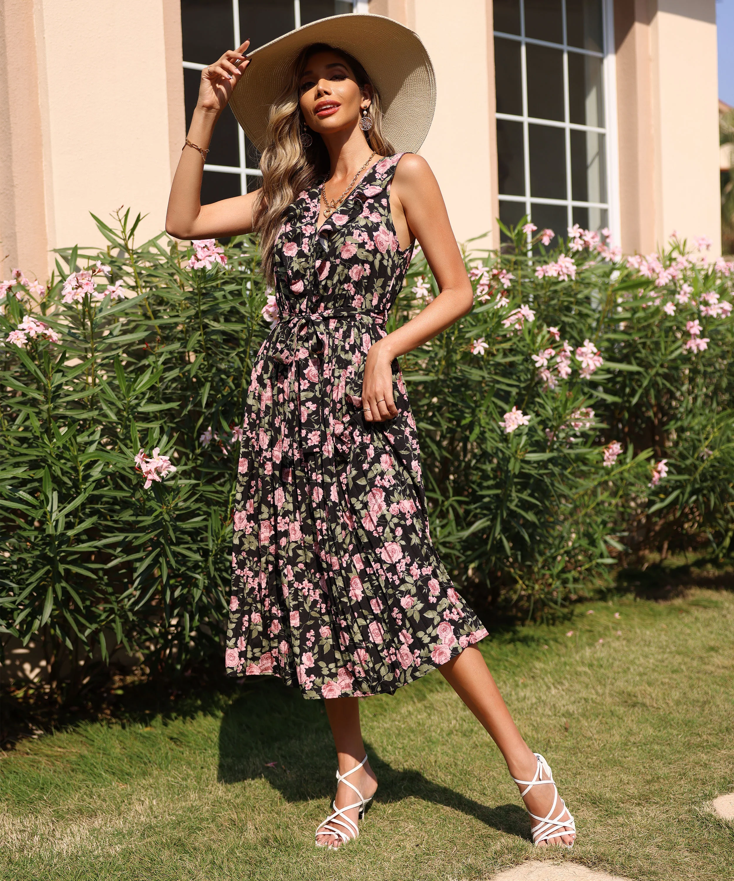 NICOLENE MAXI DRESS - BLACK PRINT - Image 5