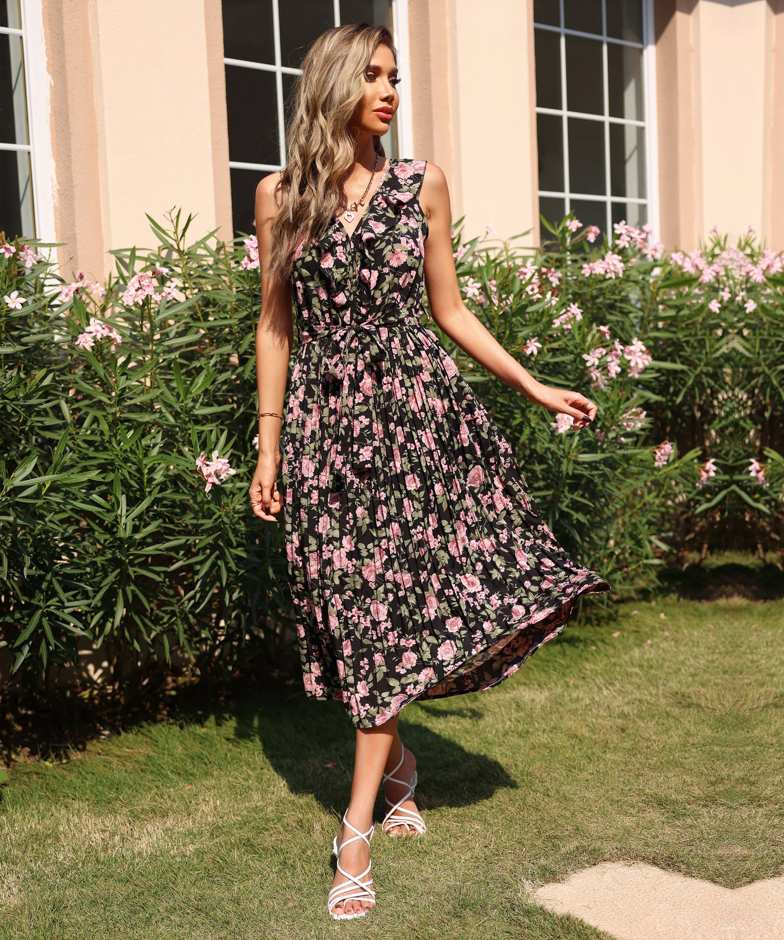 NICOLENE MAXI DRESS - BLACK PRINT - Image 6