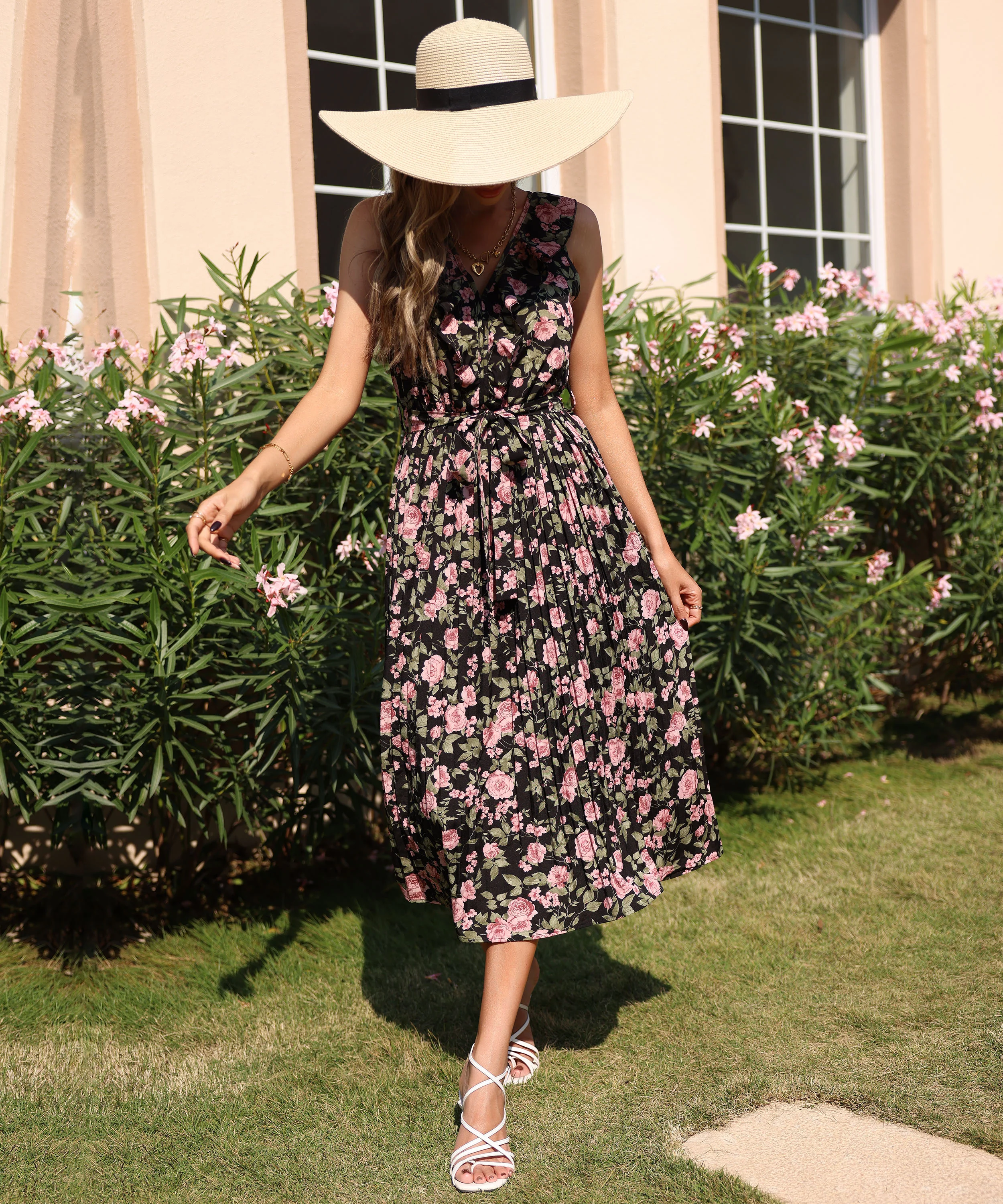 NICOLENE MAXI DRESS - BLACK PRINT - Image 8