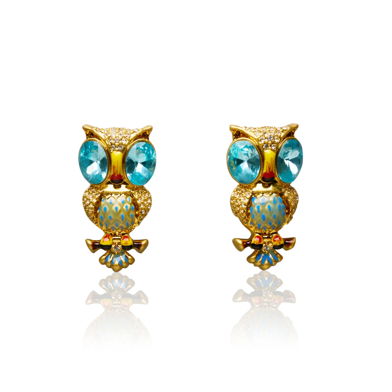 Night Owl Rhinestone Embellished Stud Earrings - Image 8