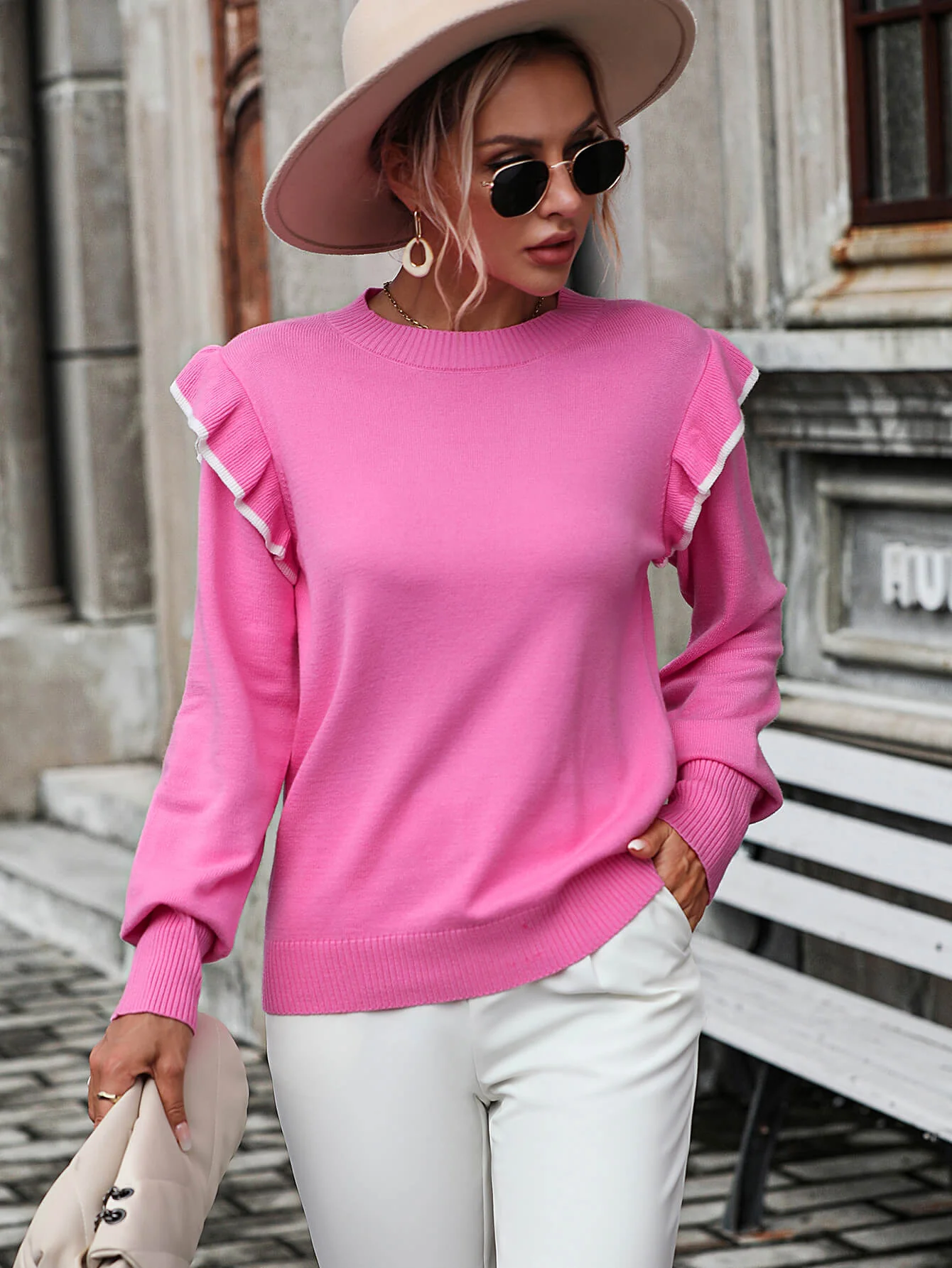 Nonnie Knit Pullover Sweater - Pink - Image 2