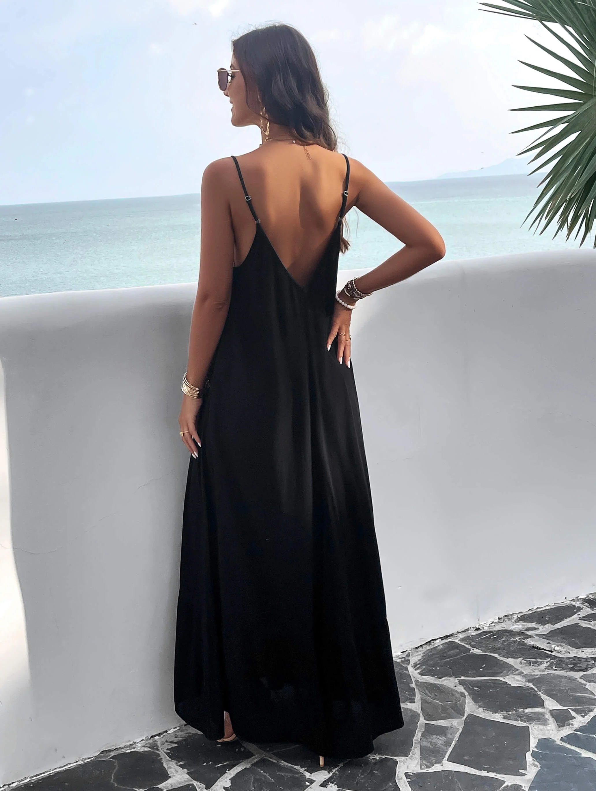 Olivian Pocketed Maxi Dress - Black - Image 3