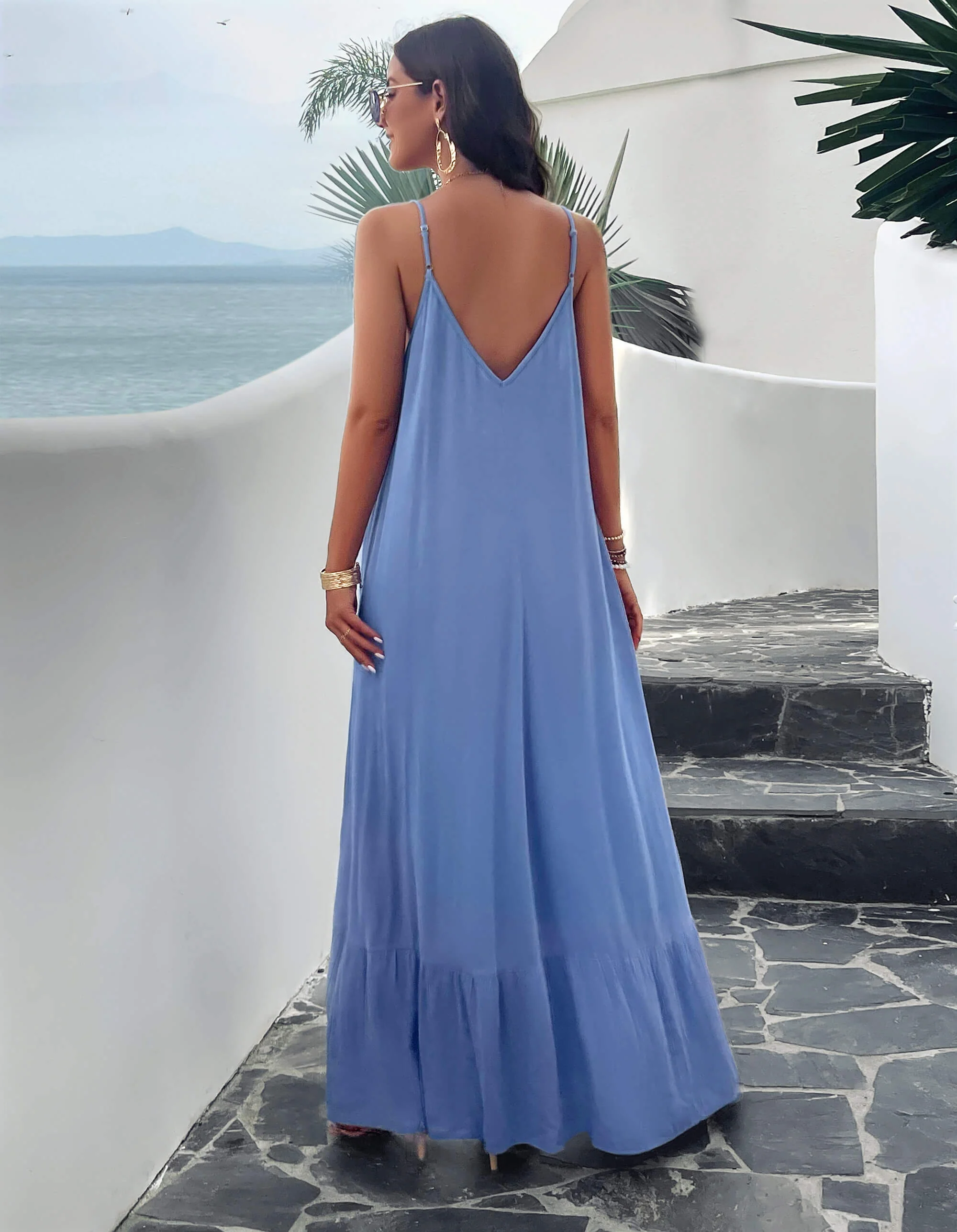 Olivian Pocketed Maxi Dress - Blue - Image 4