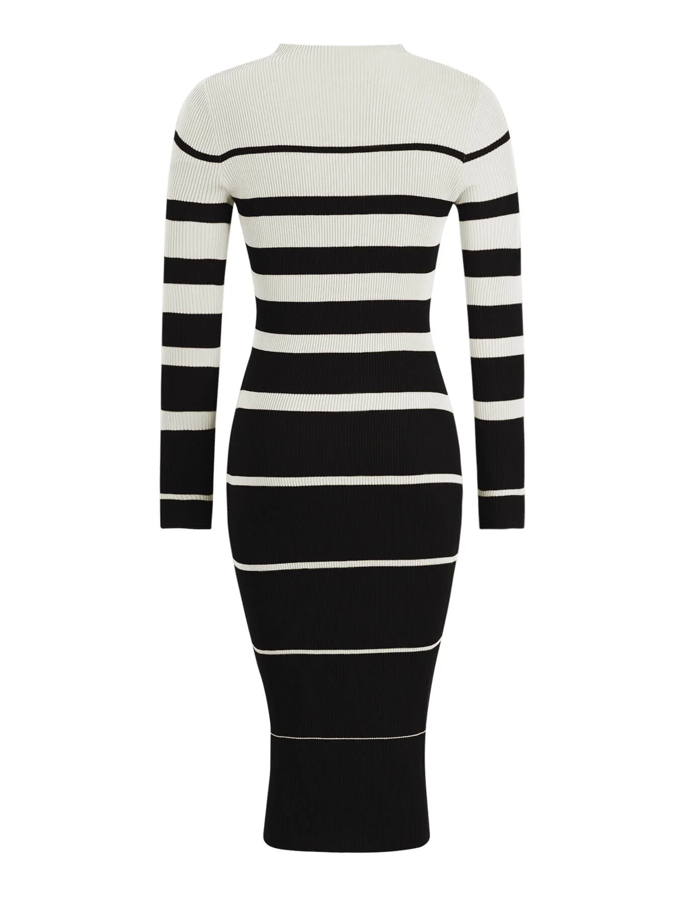 On the Boardwalk Striped Midi Sweater Dress - Black - Image 6
