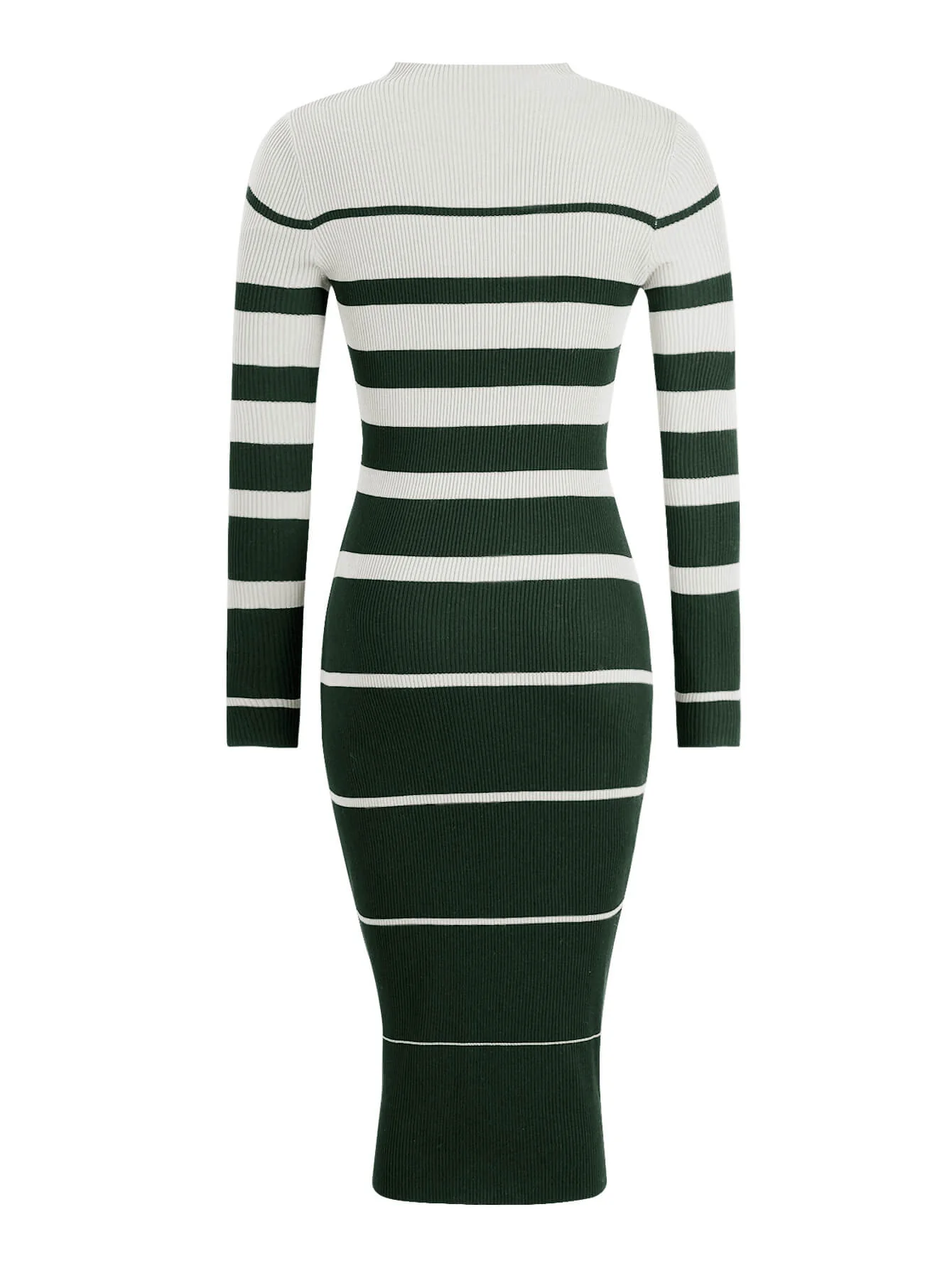 On the Boardwalk Striped Midi Sweater Dress - Green - Image 6