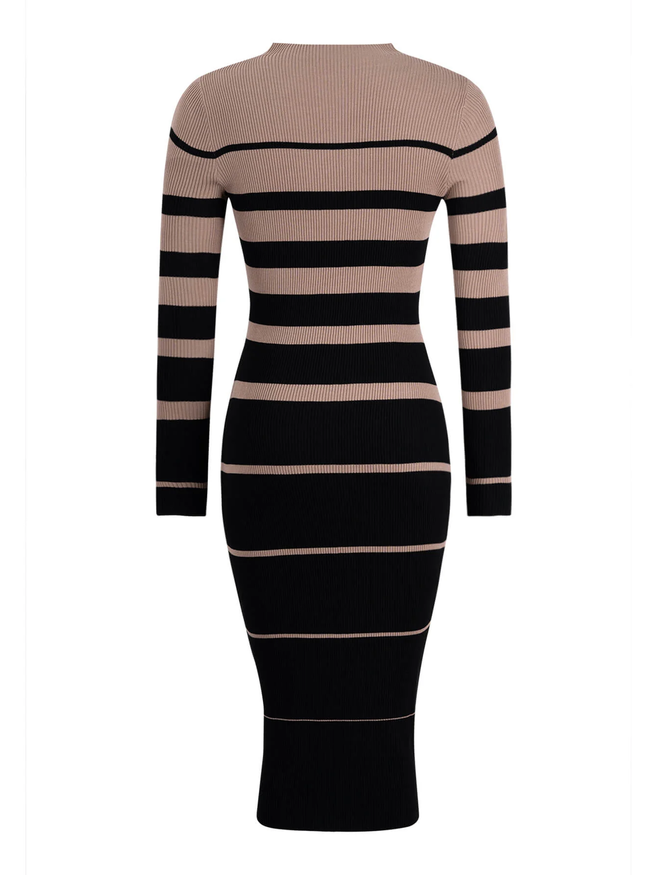 On the Boardwalk Striped Midi Sweater Dress - Khaki - Image 6