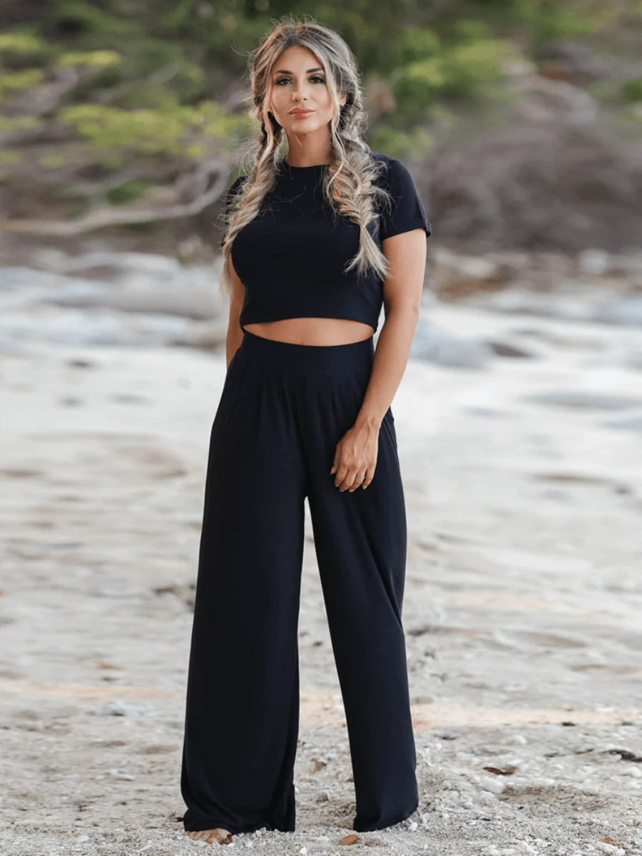 Ophelia Beach Lounge Matching Set - Black
