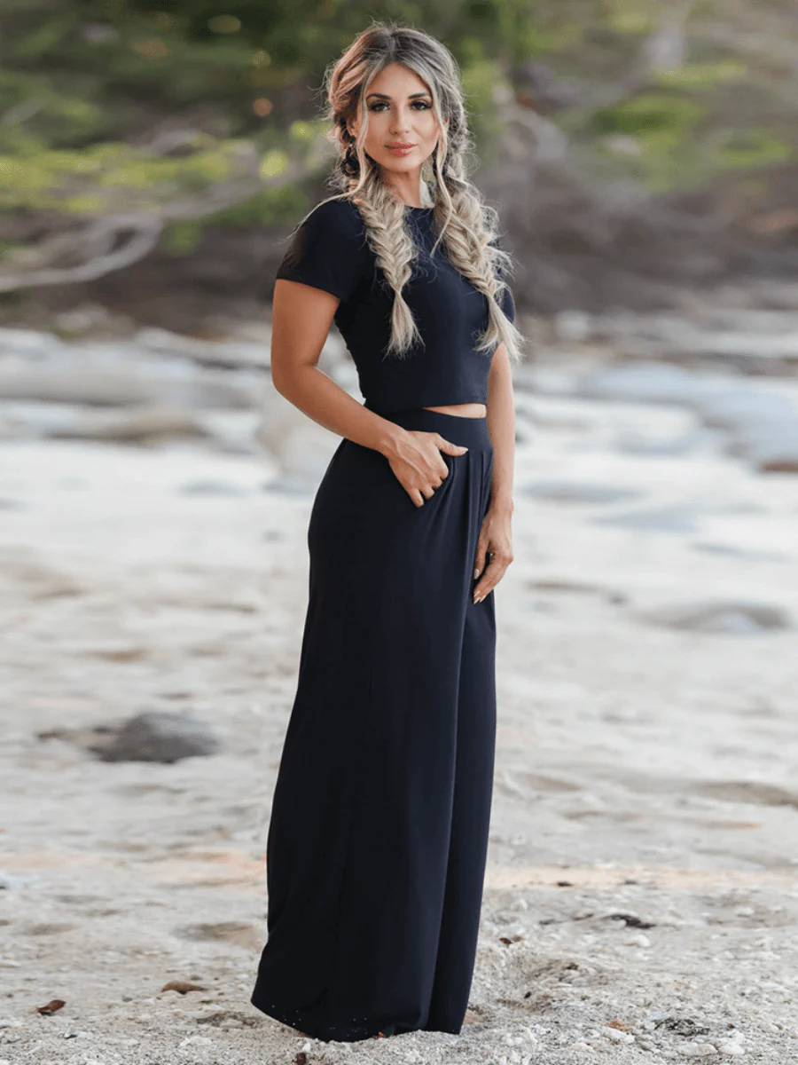 Ophelia Beach Lounge Matching Set - Black - Image 2