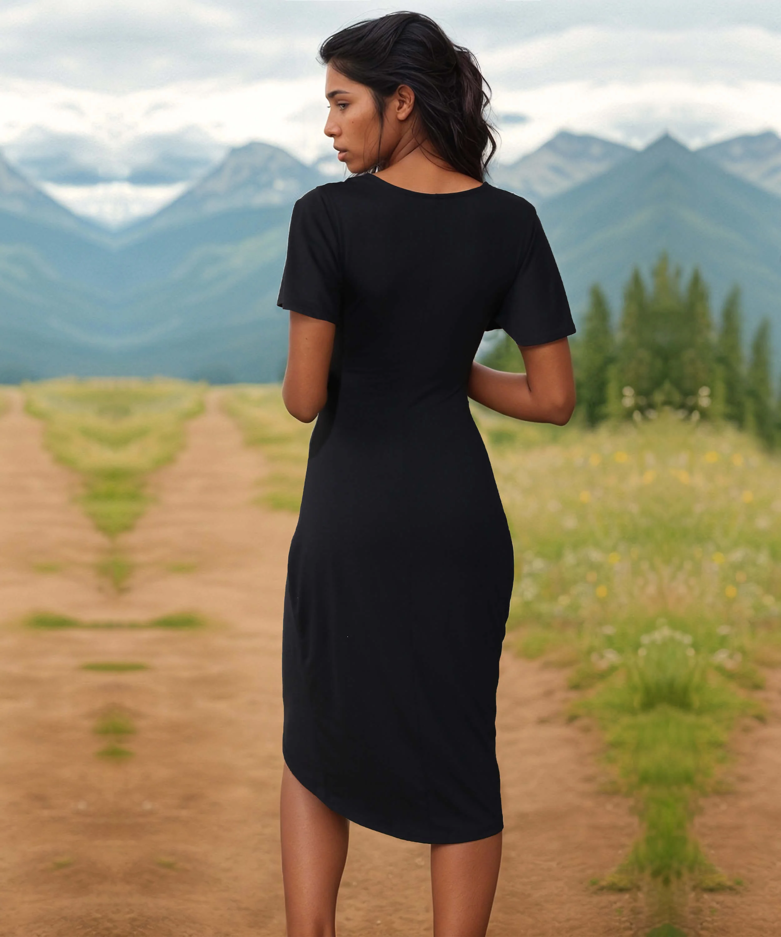 Orla Wrap Cocktail Midi Dress - Image 3