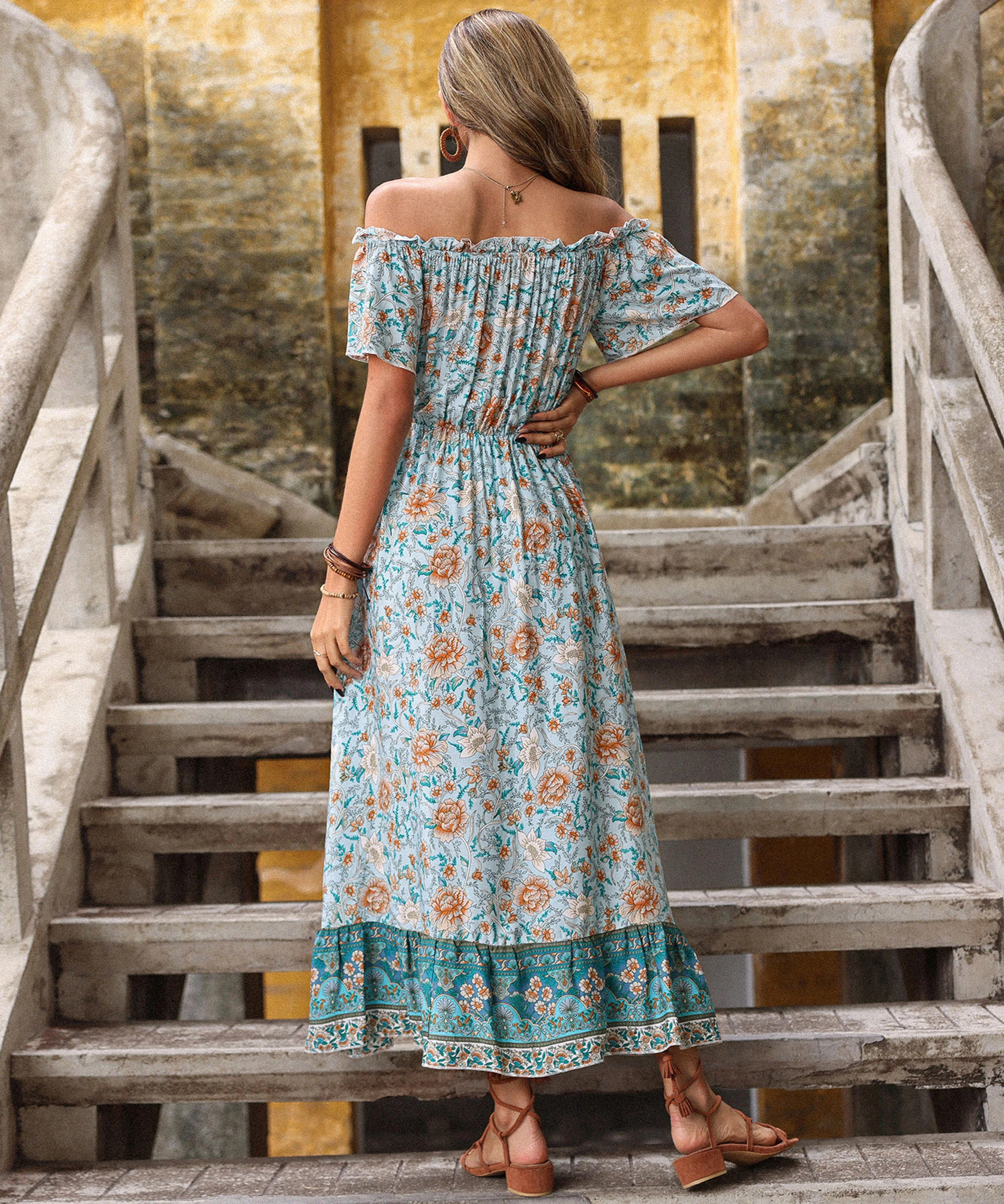ORLACE MAXI DRESS - BLUE PRINT - Image 3