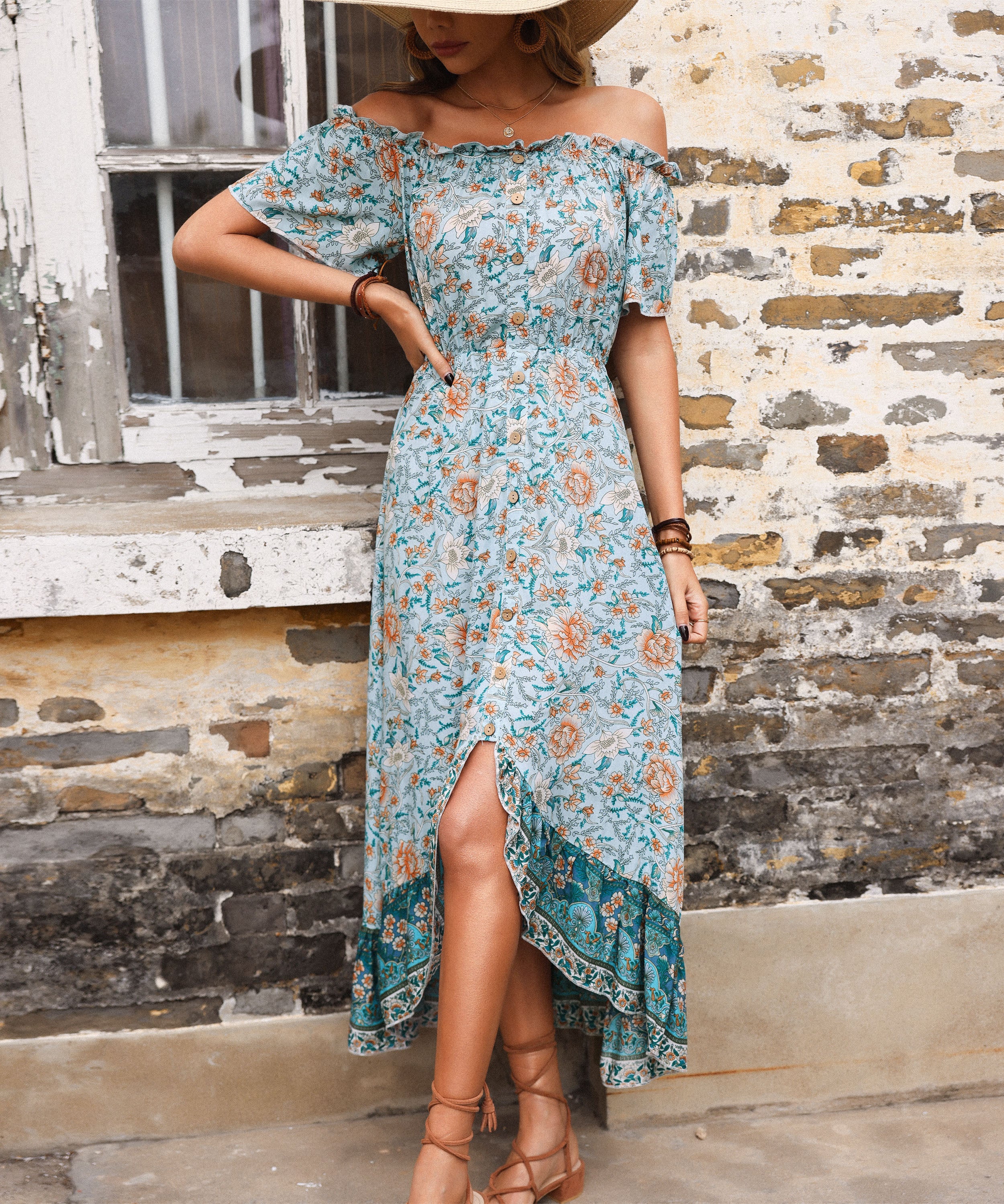 ORLACE MAXI DRESS - BLUE PRINT - Image 5