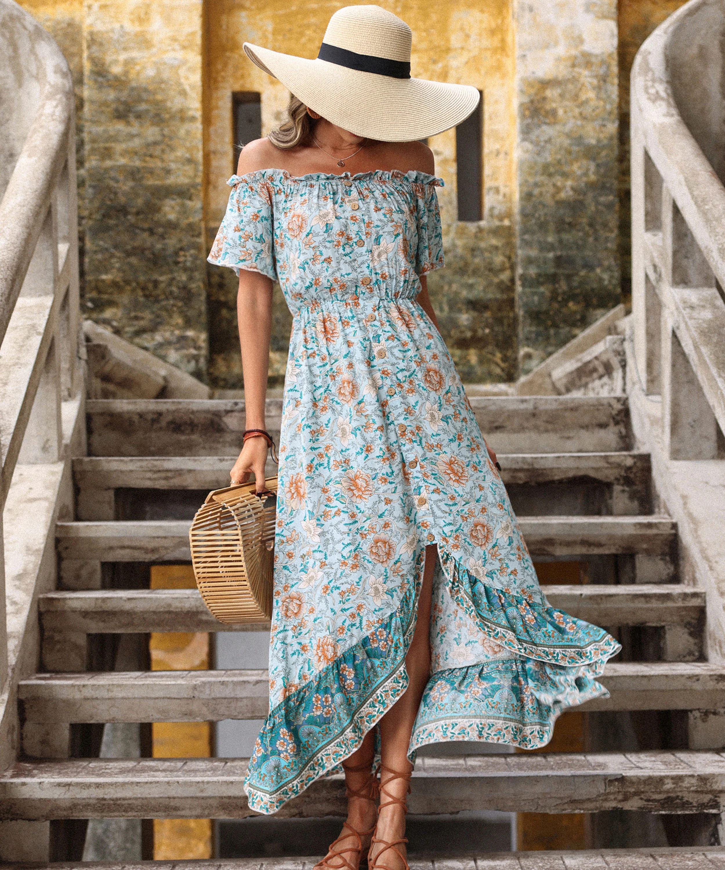 ORLACE MAXI DRESS - BLUE PRINT - Image 6