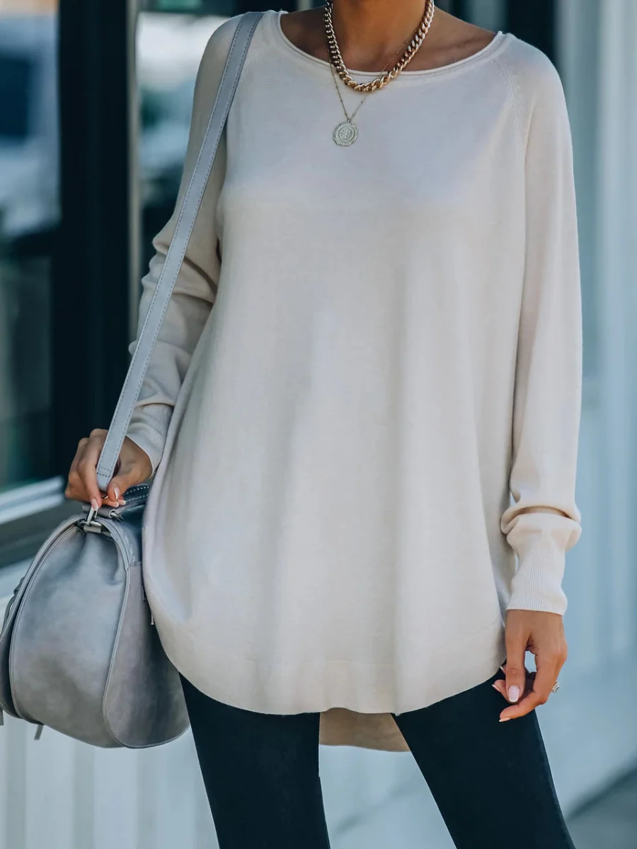 OVERSIZED COLLARED DOWN KNIT SWEATER - BEIGE - Image 5