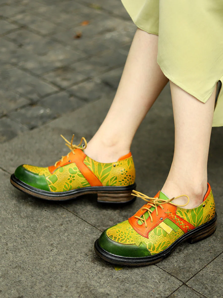SOFFIA | Genuine Leather Oxford Inspired Lemon Feeling Sneakers - Image 2