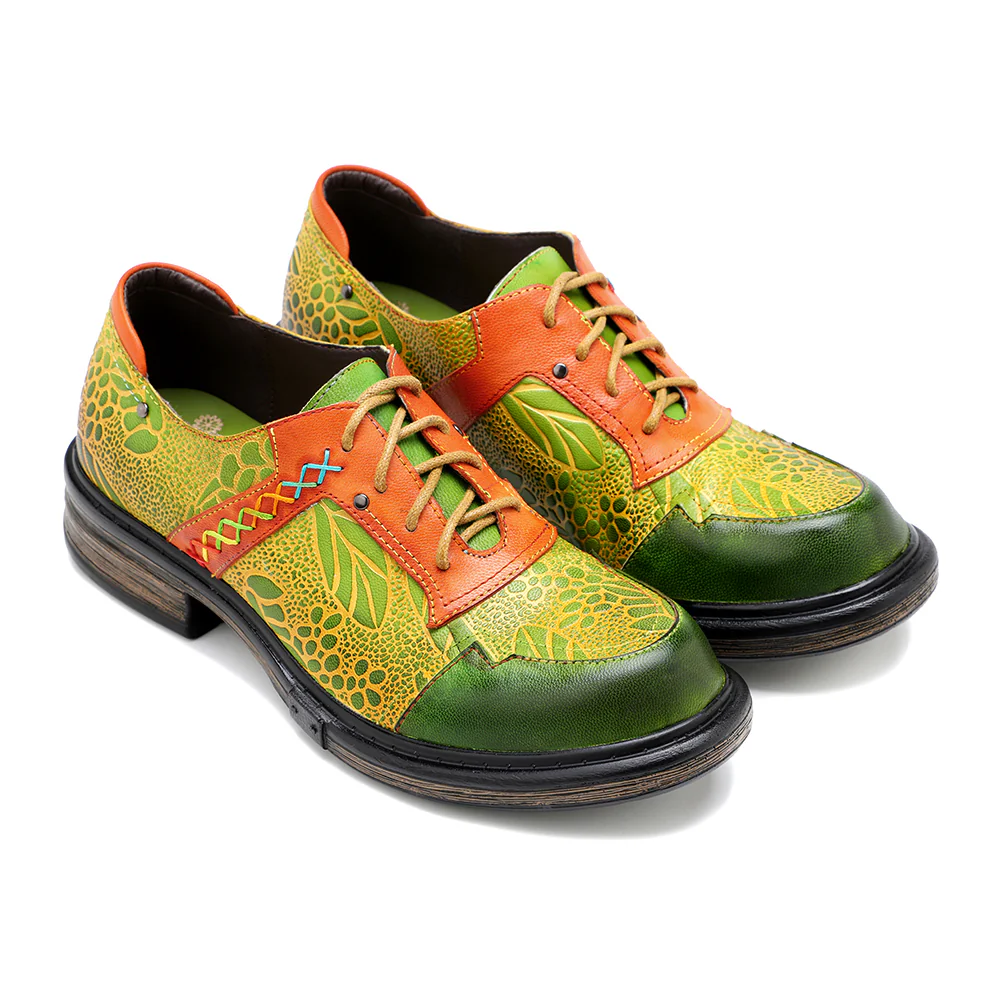 SOFFIA | Genuine Leather Oxford Inspired Lemon Feeling Sneakers - Image 3