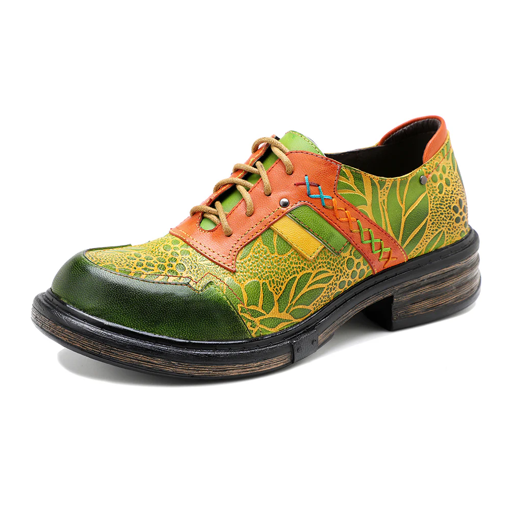 SOFFIA | Genuine Leather Oxford Inspired Lemon Feeling Sneakers - Image 4