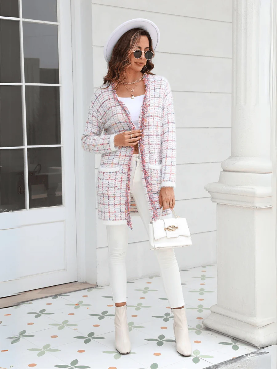 Pate Pocketed Knit Cardigan - Pink