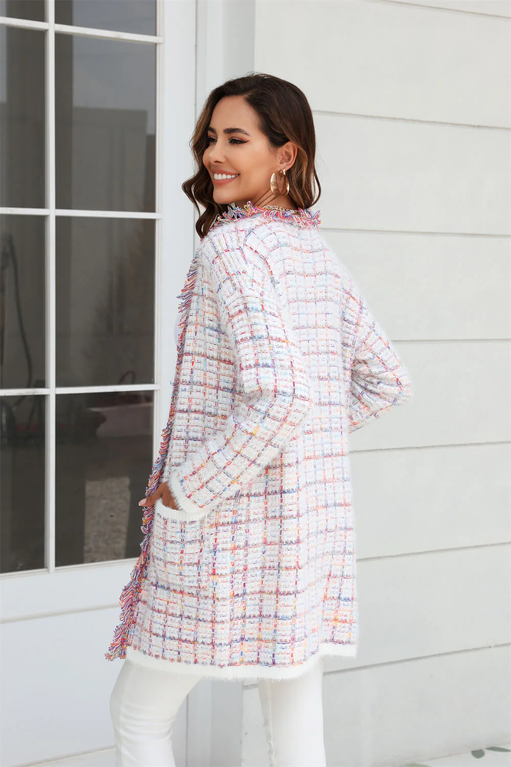 Pate Pocketed Knit Cardigan - Pink - Image 4