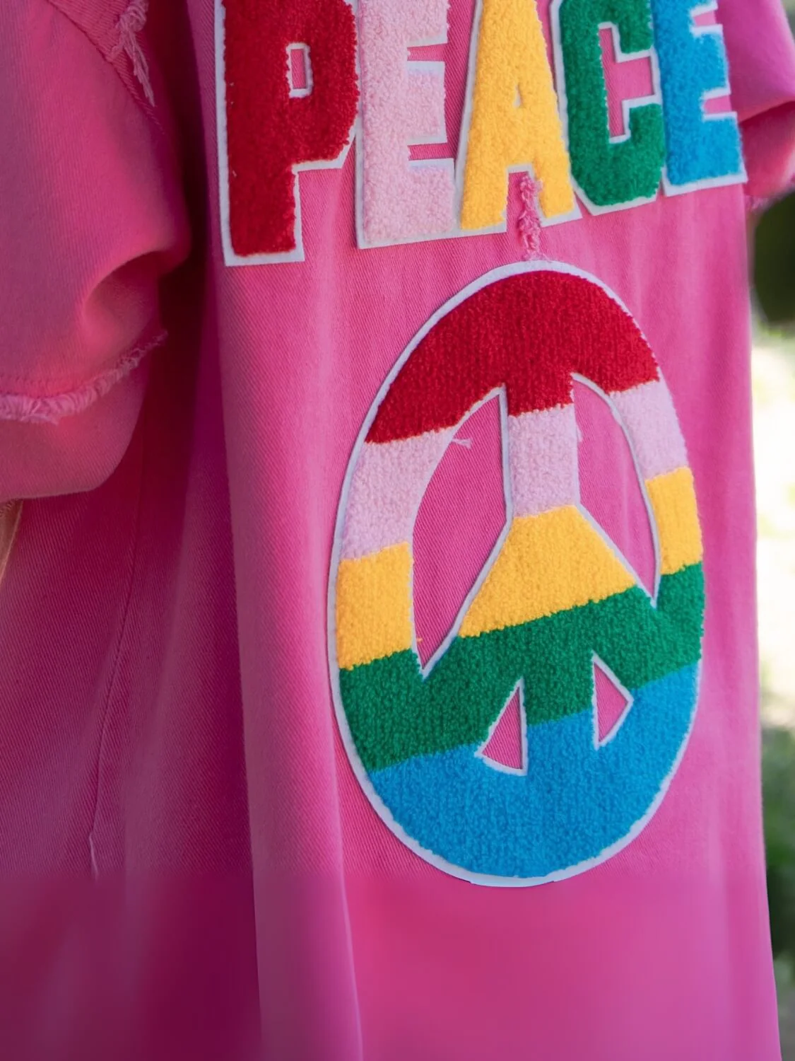 Peace Back Oversized Denim Shacket - Image 3