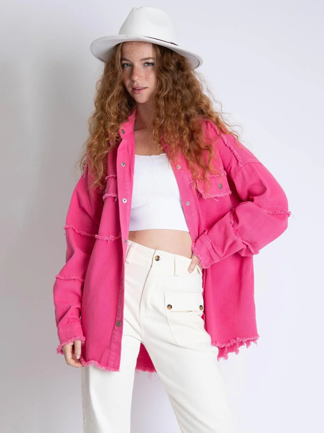 Peace Back Oversized Denim Shacket - Image 5