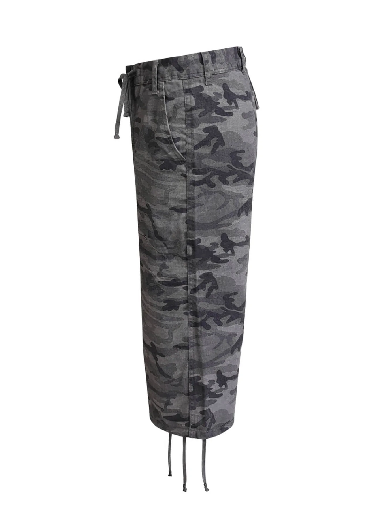 Polished Combat Rigid Camo Cargo Jean Shorts - grey - Image 6