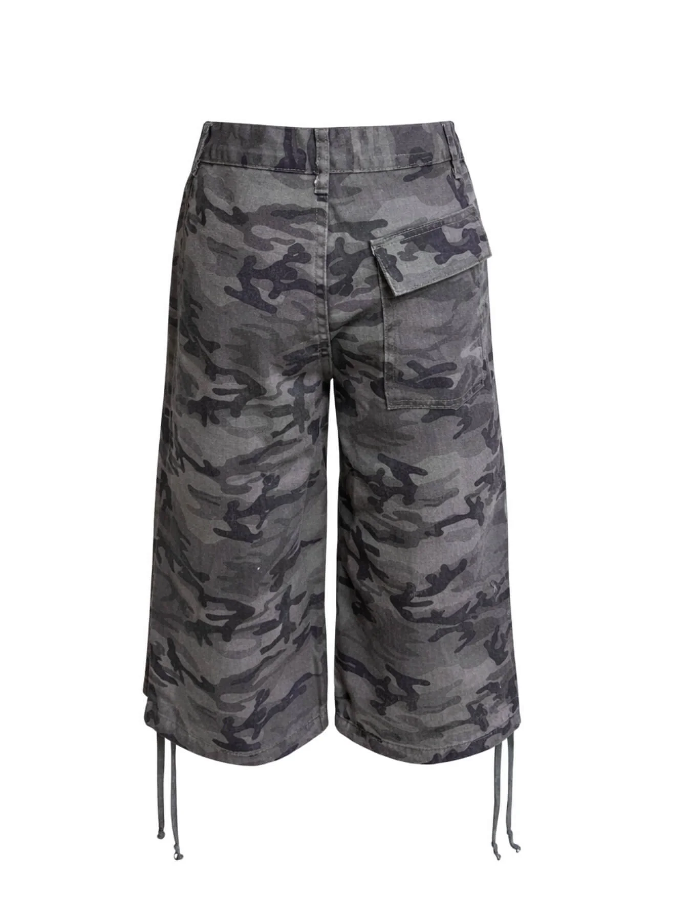 Polished Combat Rigid Camo Cargo Jean Shorts - grey - Image 7
