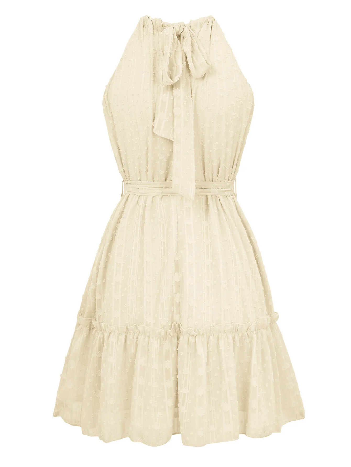 Priscilla Halter Babydoll Mini Dress - Apricot - Image 8