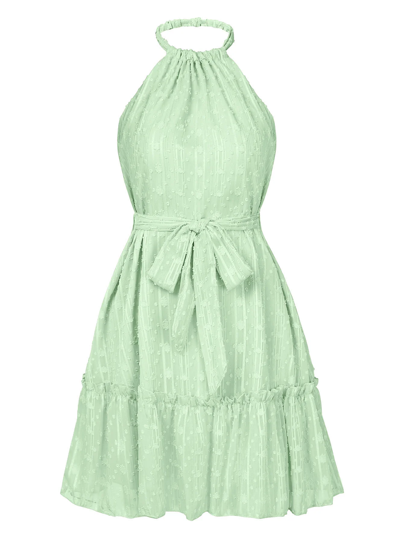 Priscilla Halter Babydoll Mini Dress - Mint - Image 7