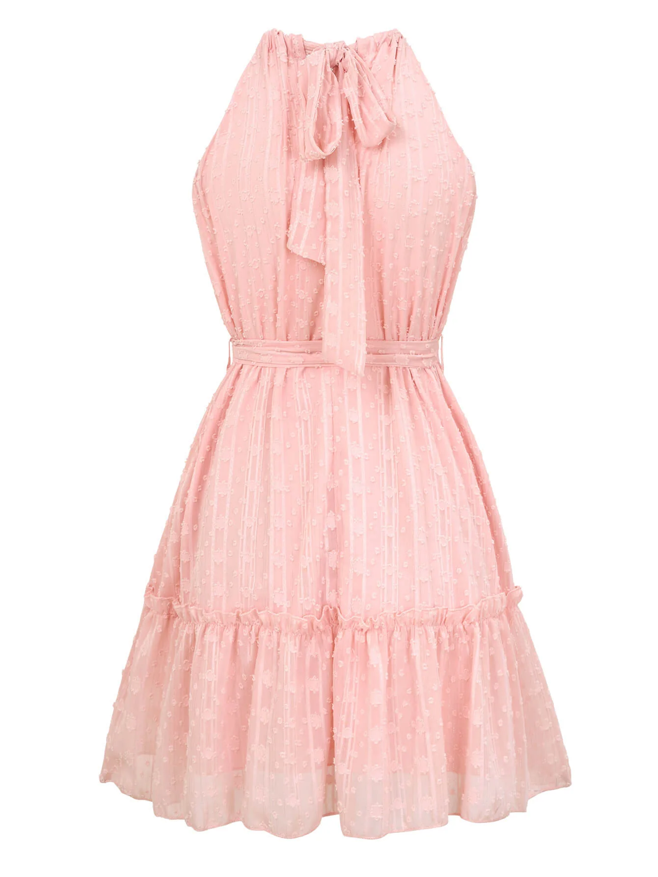 Priscilla Halter Babydoll Mini Dress - Pink - Image 8