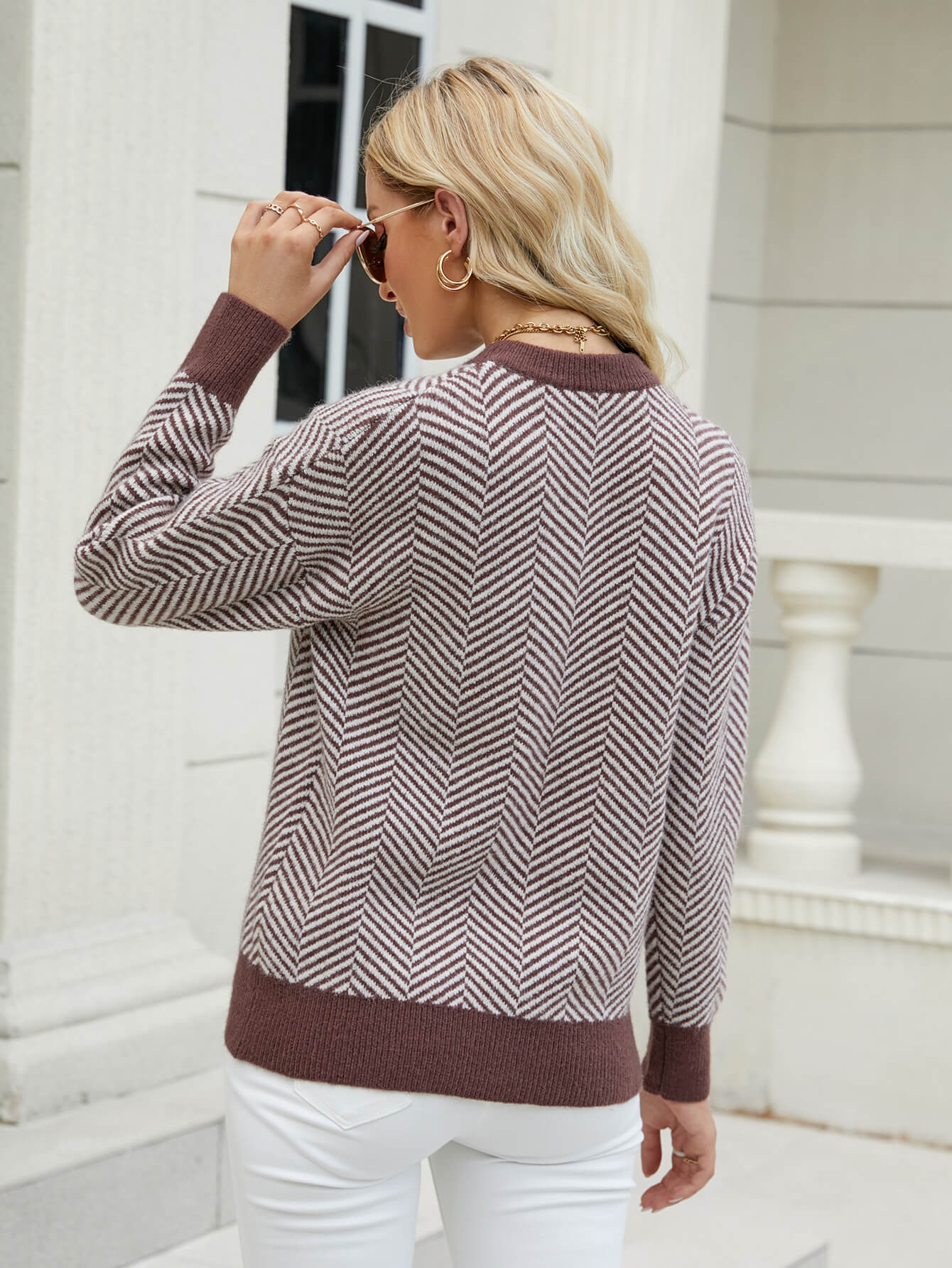 PRISCINE KNIT SWEATER - BROWN - Image 6