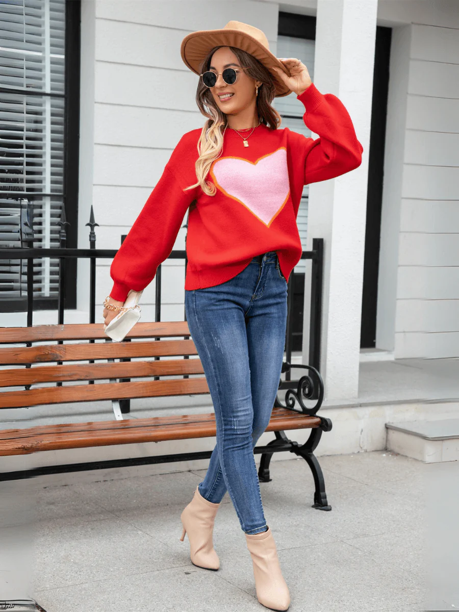 Pump My Heart Knit Sweater - Red