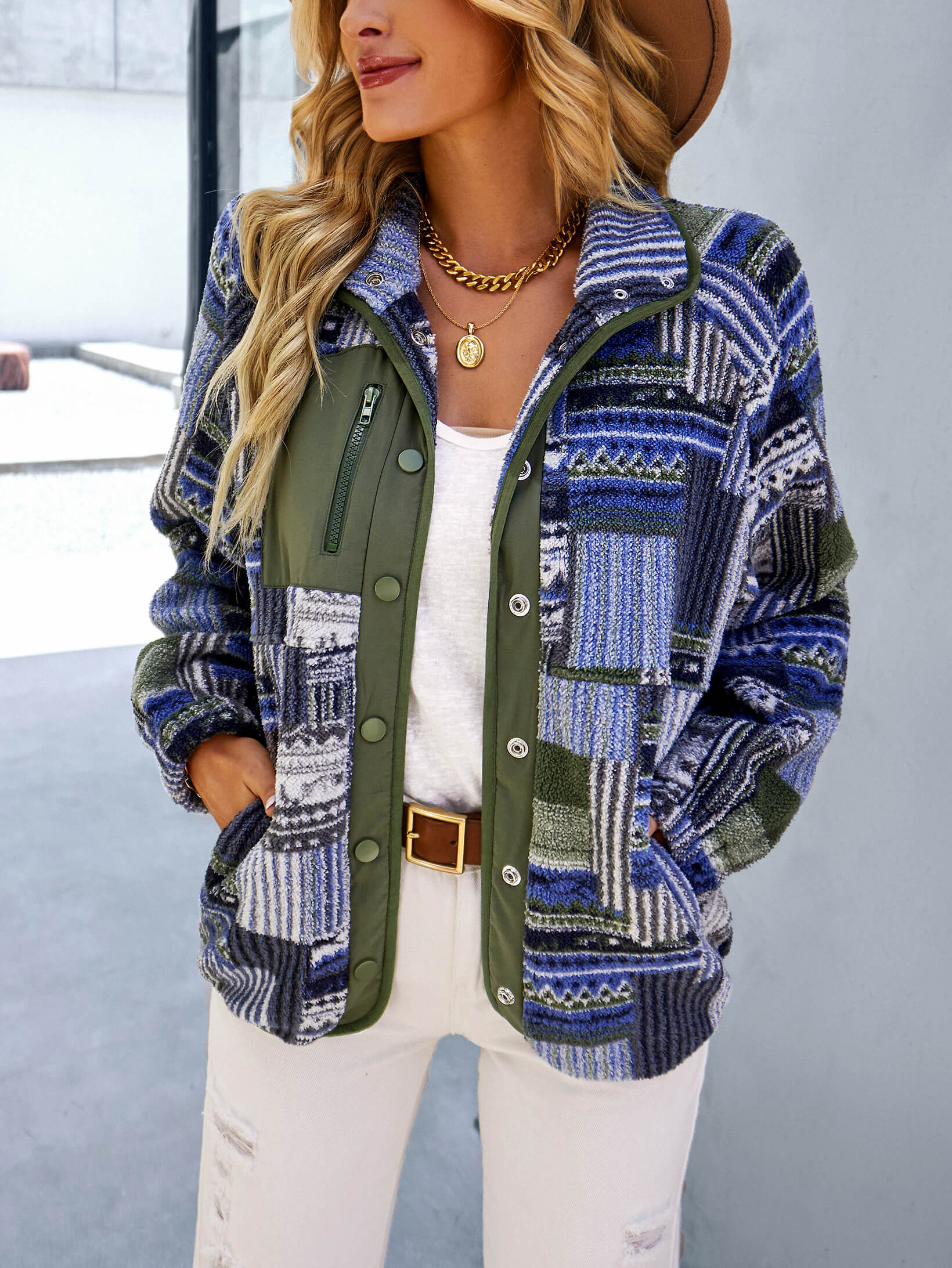 QUIRINIUS FLEECE JACKET - BLUE - Image 2