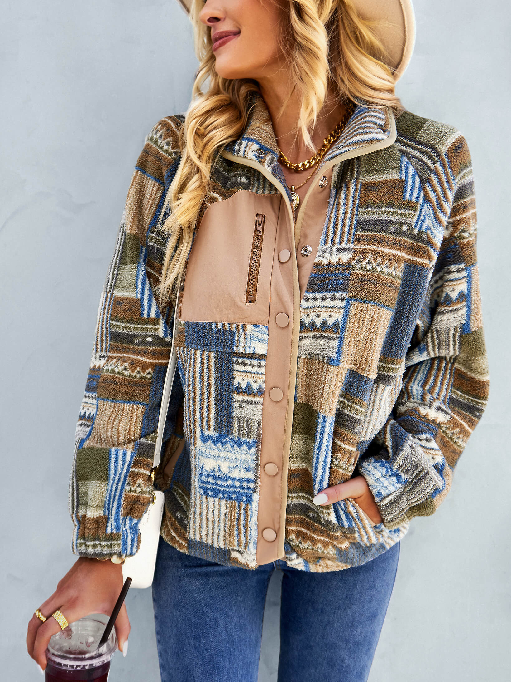QUIRINIUS FLEECE JACKET - KHAKI - Image 2