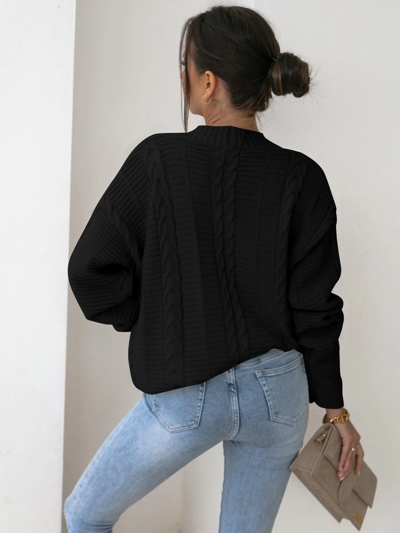 RACHAEL KNIT CARDIGAN - BLACK - Image 3