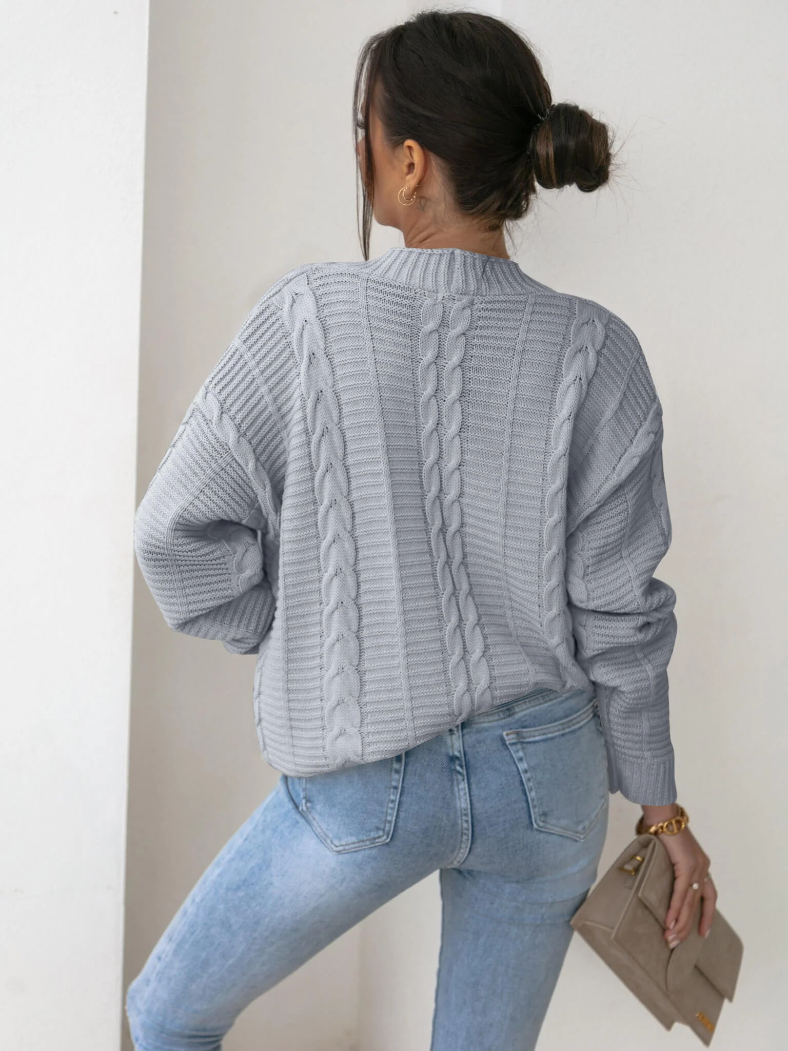 RACHAEL KNIT CARDIGAN - GREY - Image 2