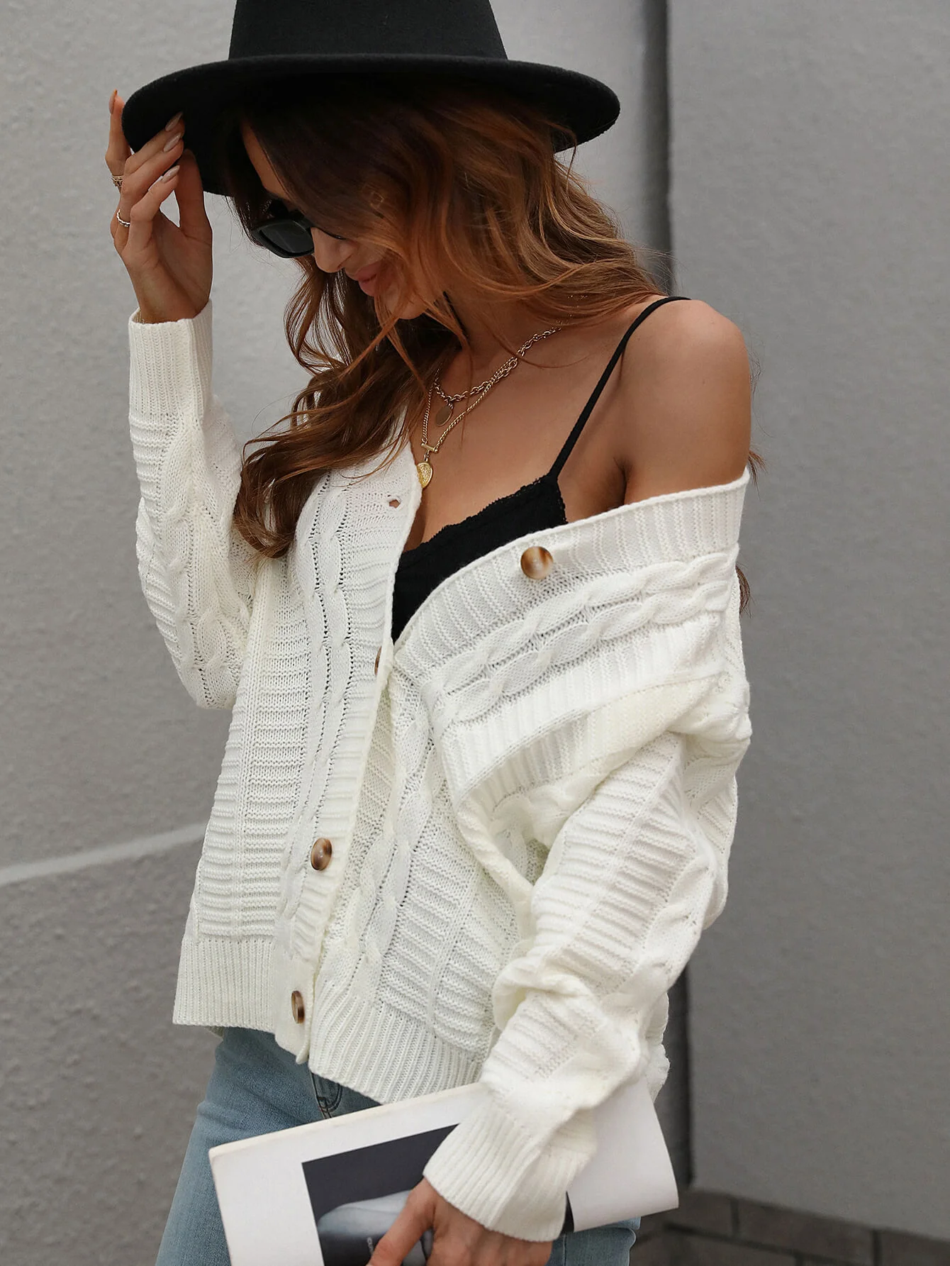 RACHAEL KNIT CARDIGAN - WHITE - Image 2