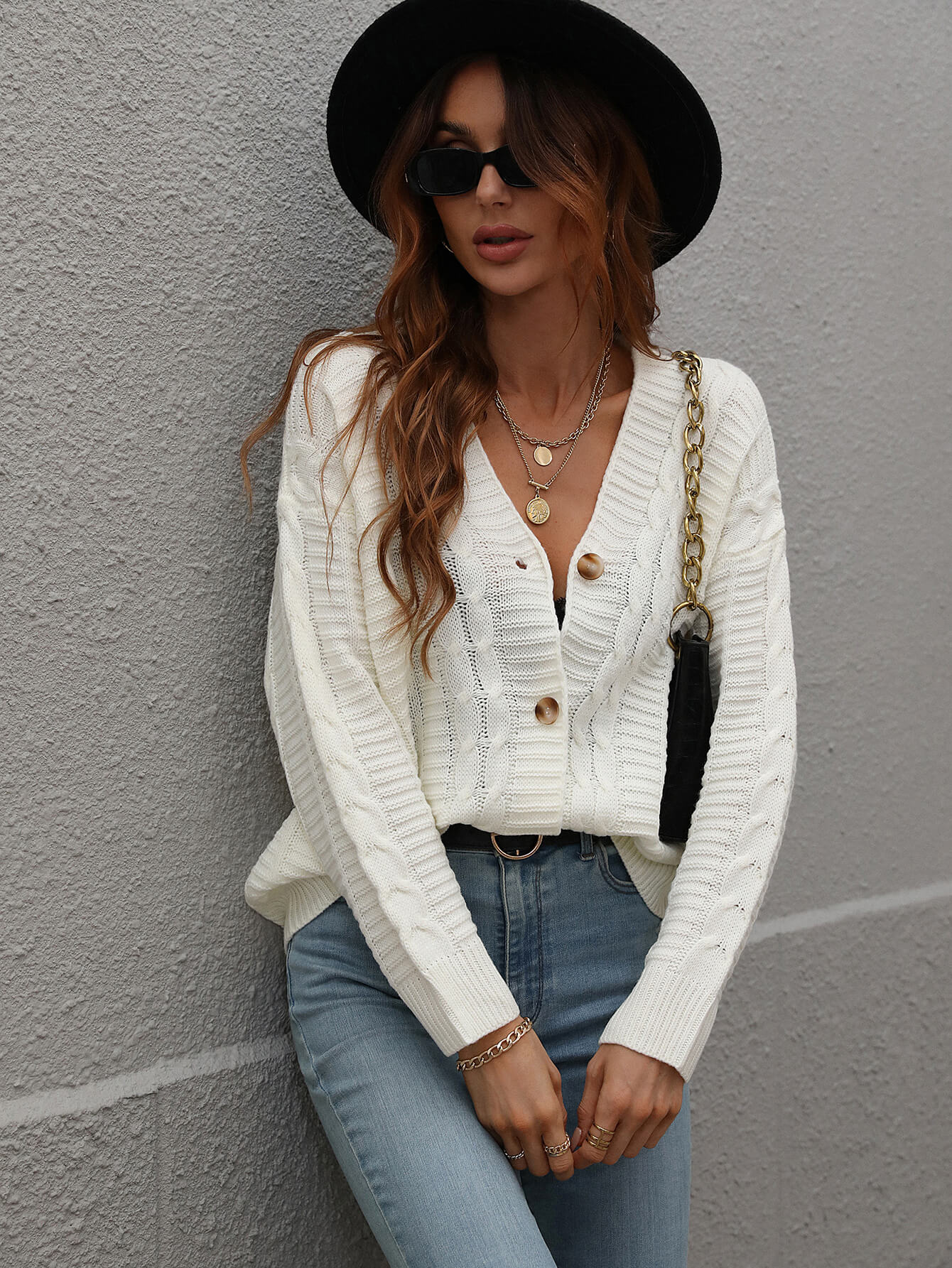 RACHAEL KNIT CARDIGAN - WHITE - Image 4