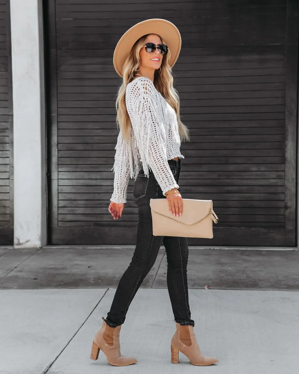 Ramy Crochet Fringe Sleeves Cover Up Top - Grey - Image 6