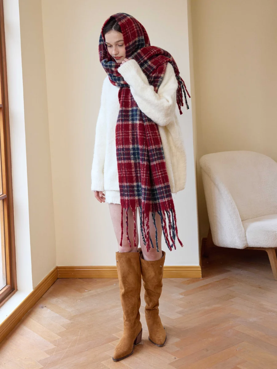 Reema Plaid Tassel Blanket Scarf - Image 10