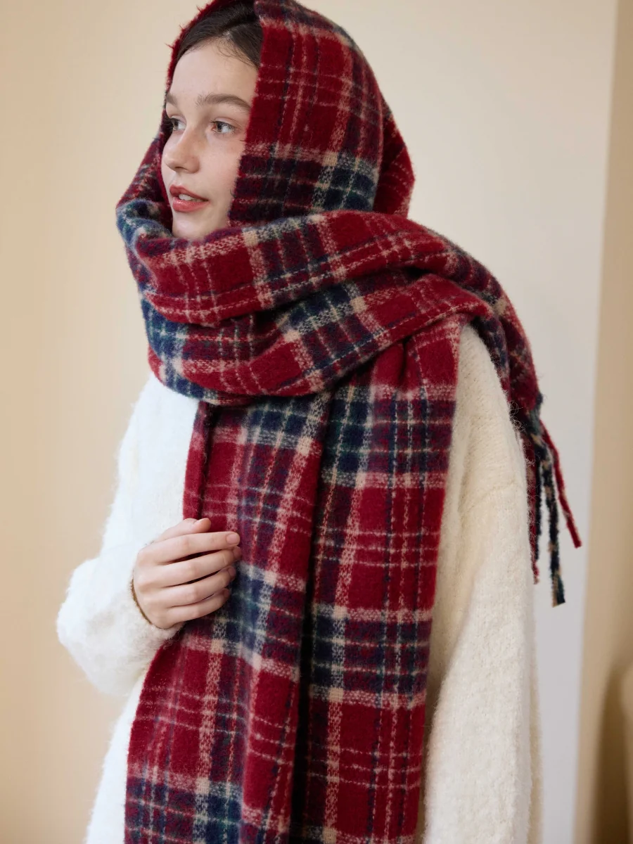 Reema Plaid Tassel Blanket Scarf - Image 4