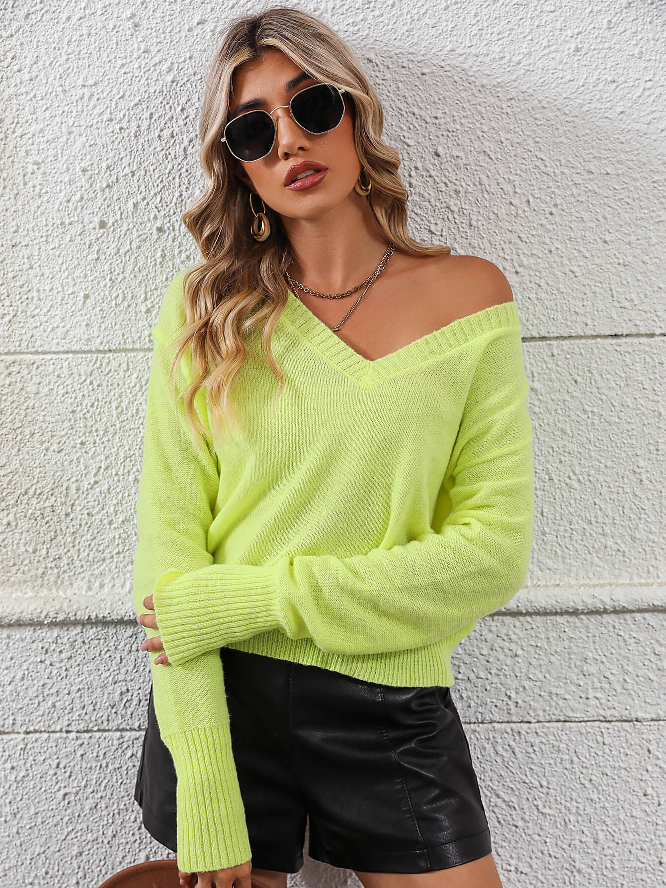 Reenia Pullover Knit Sweater - Chartreuse - Image 6