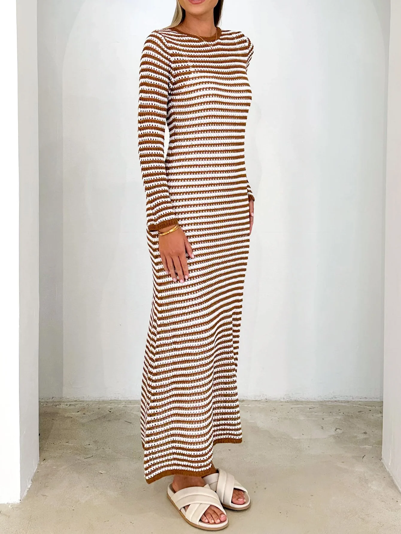 Relax My Way Stripe Sweater Maxi Dress - Image 12