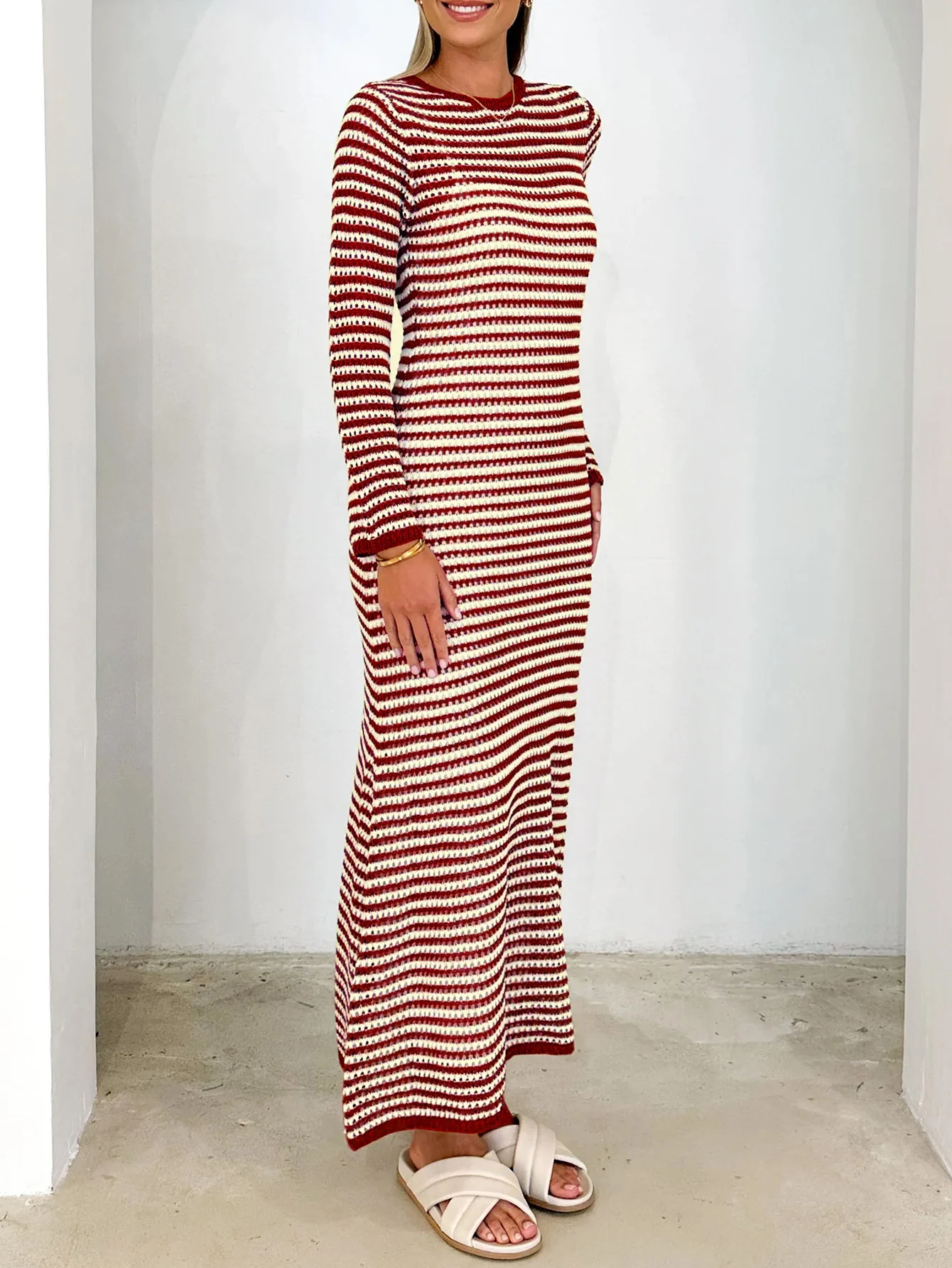 Relax My Way Stripe Sweater Maxi Dress - Image 16