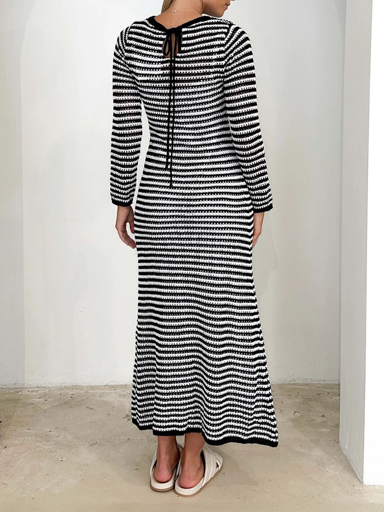 Relax My Way Stripe Sweater Maxi Dress - Image 4