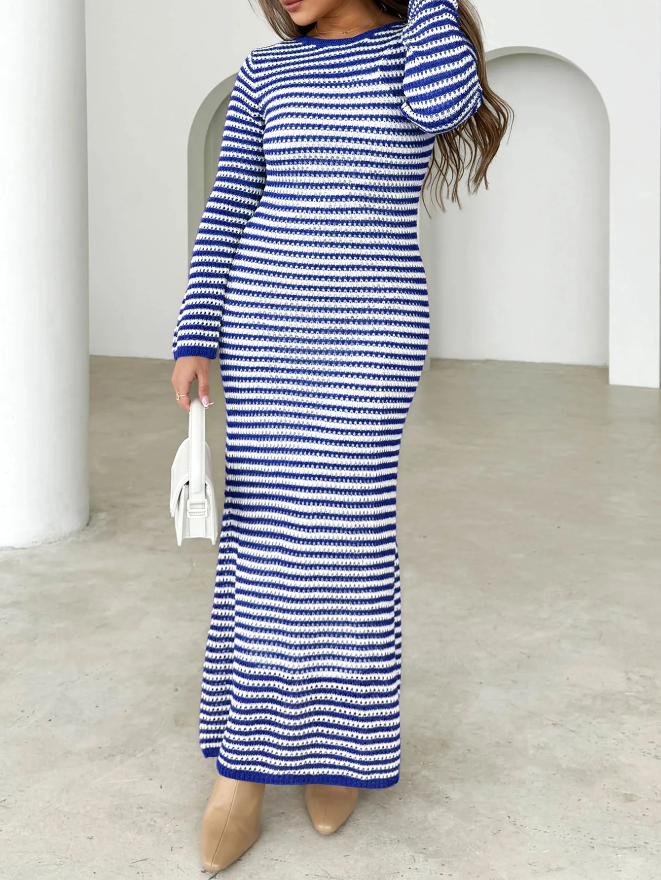 Relax My Way Stripe Sweater Maxi Dress - Image 7