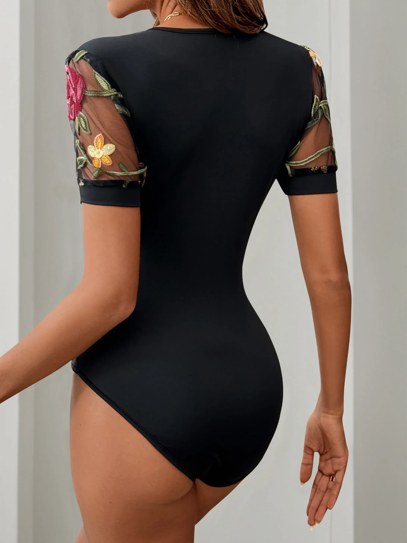 Rema Floral Embroidered Bodysuit - Image 5