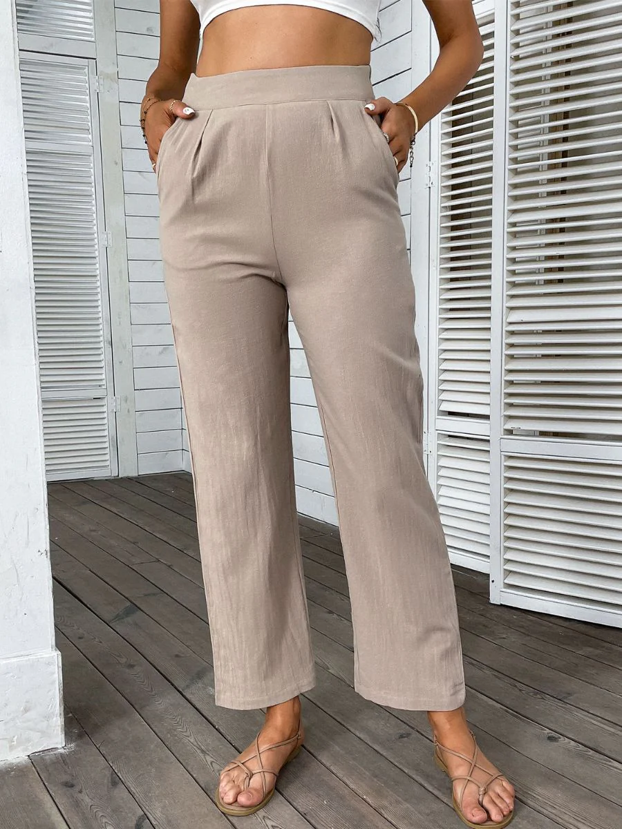 REMIEL LINEN PANTS - BEIGE