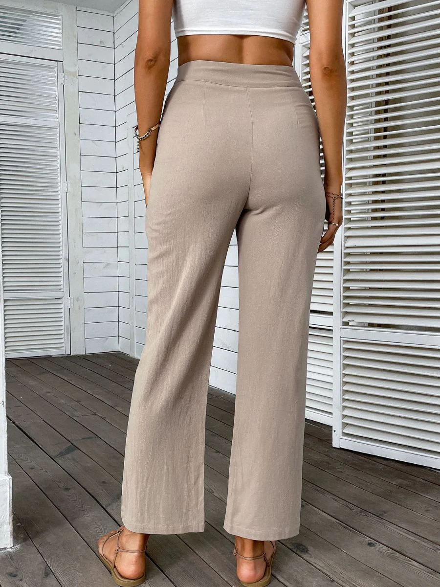 REMIEL LINEN PANTS - BEIGE - Image 3