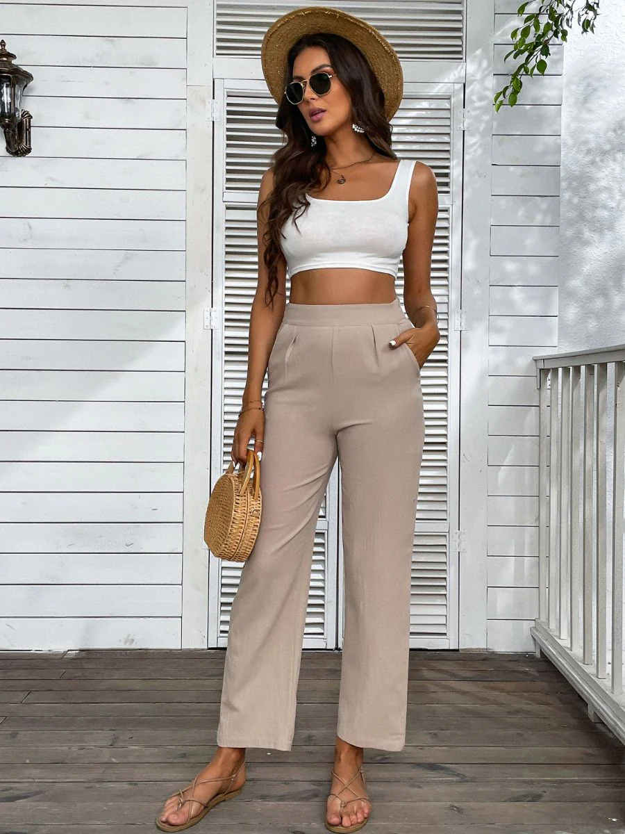 REMIEL LINEN PANTS - BEIGE - Image 5