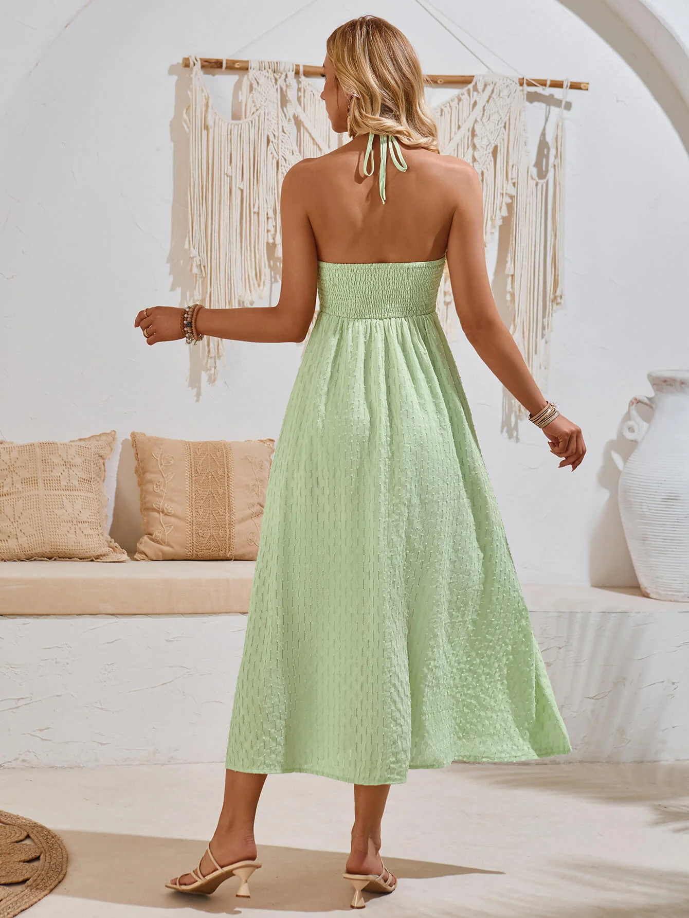 Reservation For Two Halter Maxi Dress - Green - Image 3